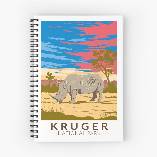 Item preview, Kruger National Park White Rhinoceros Travel Art Vintage designed and sold by KrisSidDesigns.
