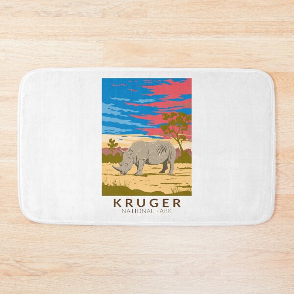 Item preview, Kruger National Park White Rhinoceros Travel Art Vintage designed and sold by KrisSidDesigns.