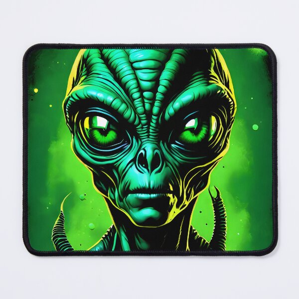Item preview, Green Glowing 3D Alien with Big Head and Big Eyes designed and sold by DesignsGalore.
