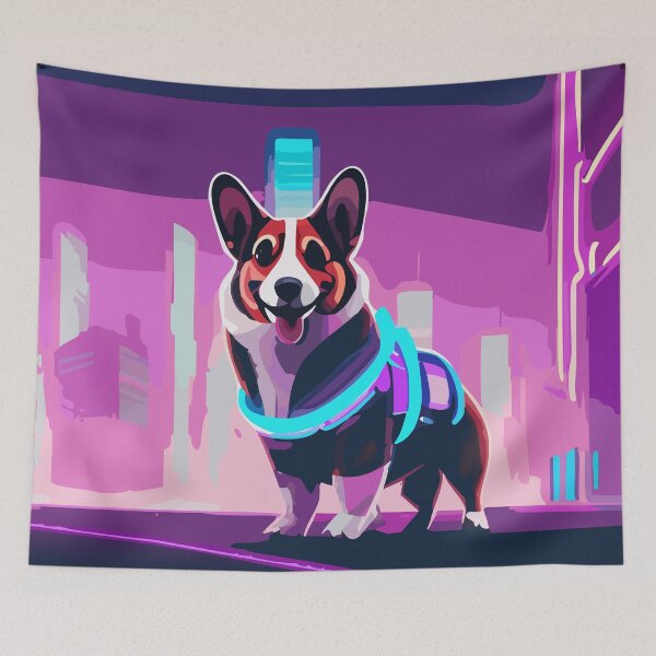 Item preview, Night Neon Corgi designed and sold by Corgi-at-night.