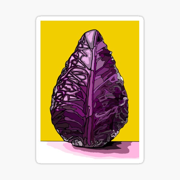 Cavolo viola giallo verdura pop art Sticker