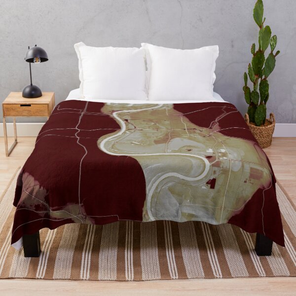 Item preview, Missouri River dividing Nebraska and Iowa, in 70's pumpkin couch designed and sold by DreamingBeetle.