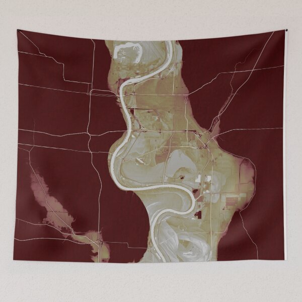 Item preview, Missouri River dividing Nebraska and Iowa, in 70's pumpkin couch designed and sold by DreamingBeetle.