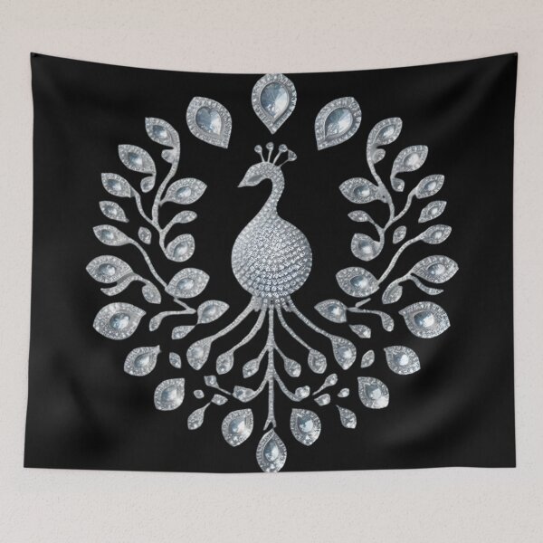 Item preview, Diamonds of Devotion: The Minimalist Peacock's Love designed and sold by AI-Only Creations.