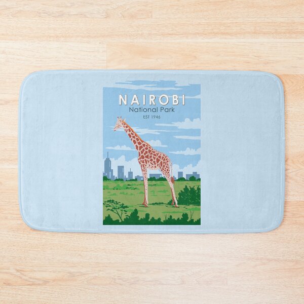 Item preview, Nairobi National Park Giraffe Travel Art Vintage designed and sold by KrisSidDesigns.