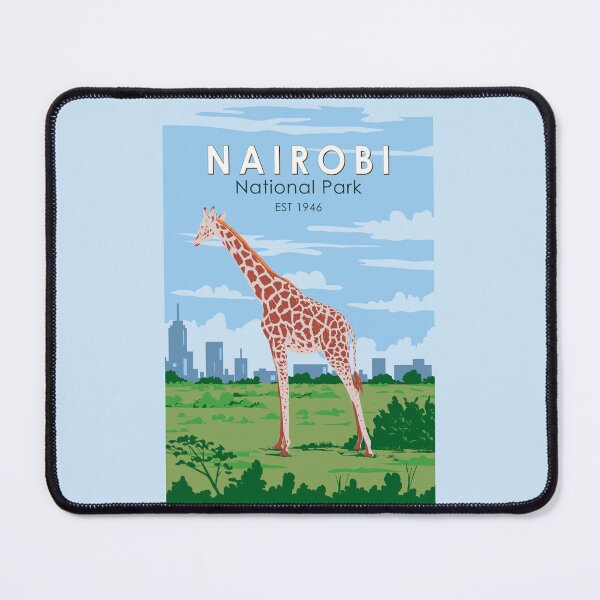 Item preview, Nairobi National Park Giraffe Travel Art Vintage designed and sold by KrisSidDesigns.