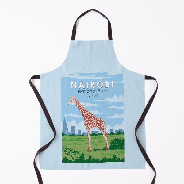 Item preview, Nairobi National Park Giraffe Travel Art Vintage designed and sold by KrisSidDesigns.