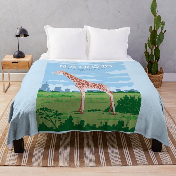 Item preview, Nairobi National Park Giraffe Travel Art Vintage designed and sold by KrisSidDesigns.