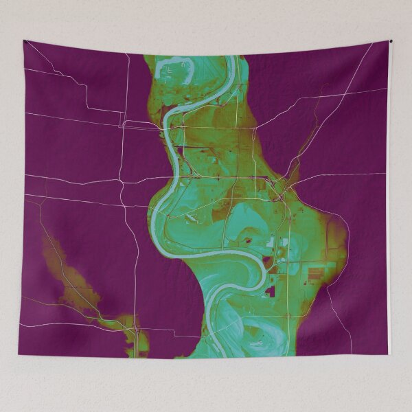 Item preview, Missouri River dividing Nebraska and Iowa, in tropical designed and sold by DreamingBeetle.