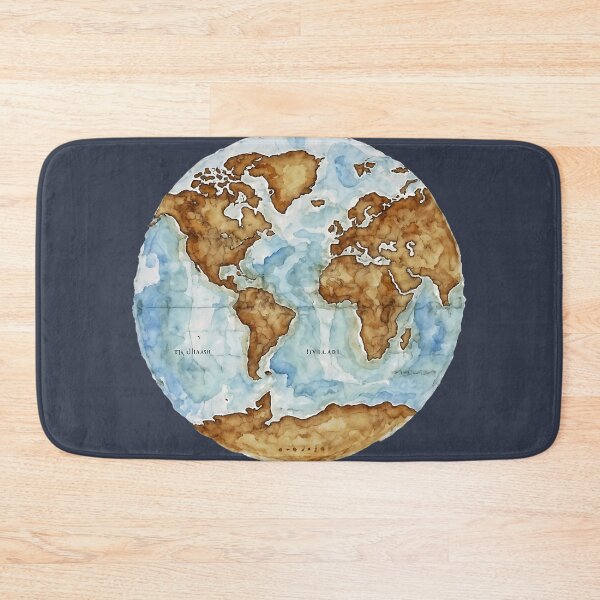 Item preview, Aquarelle Earth - Watercolor Map in Gentle Tones designed and sold by LumberEchoArts.