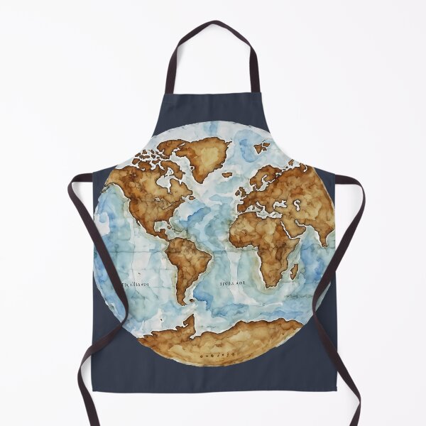 Item preview, Aquarelle Earth - Watercolor Map in Gentle Tones designed and sold by LumberEchoArts.