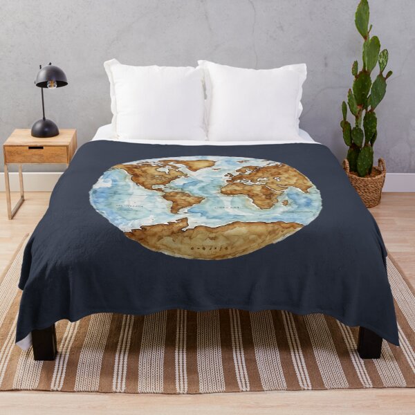 Item preview, Aquarelle Earth - Watercolor Map in Gentle Tones designed and sold by LumberEchoArts.