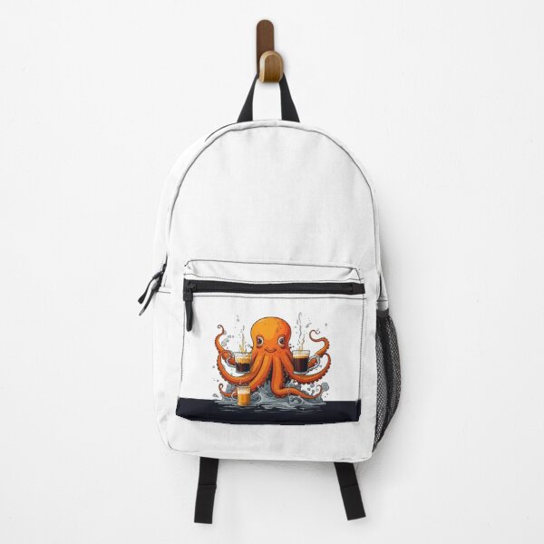 Item preview, Cute Funny Orange Cartoon Retro Coffee Octopus designed and sold by JayCally.