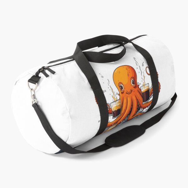 Item preview, Cute Funny Orange Cartoon Retro Coffee Octopus designed and sold by JayCally.
