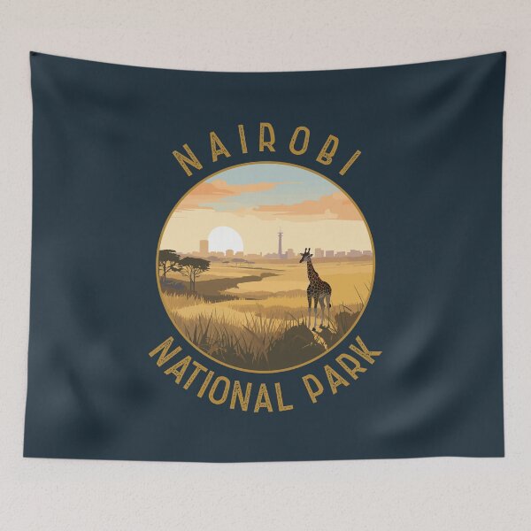 Item preview, Nairobi National Park Giraffe Retro Distressed Circle designed and sold by KrisSidDesigns.