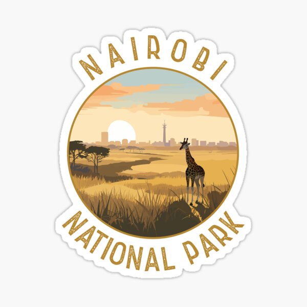 Item preview, Nairobi National Park Giraffe Retro Distressed Circle designed and sold by KrisSidDesigns.