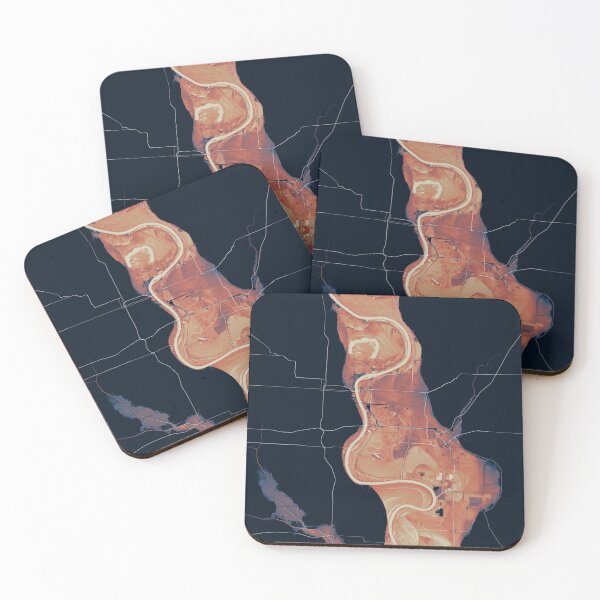 Item preview, Missouri River dividing Nebraska and Iowa, in Italian sunset designed and sold by DreamingBeetle.