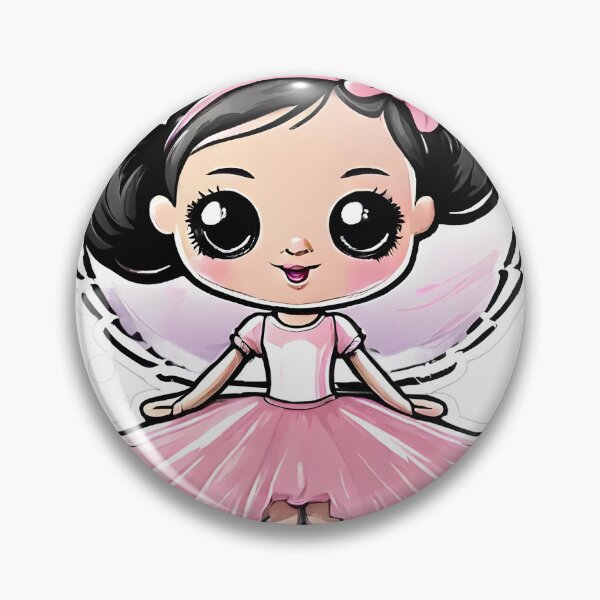 Aperçu de l'œuvre Dessin animé fille ballerine rose Tutu danse de ballet créée et vendue par DesignsGalore.