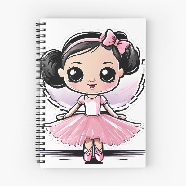 Aperçu de l'œuvre Dessin animé fille ballerine rose Tutu danse de ballet créée et vendue par DesignsGalore.