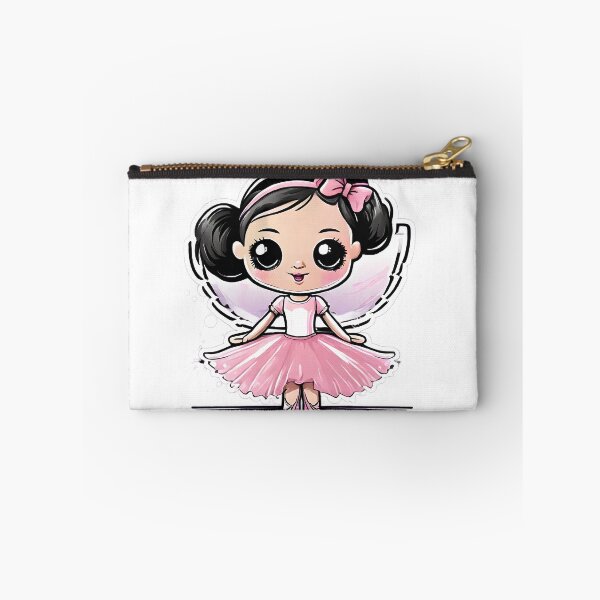 Aperçu de l'œuvre Dessin animé fille ballerine rose Tutu danse de ballet créée et vendue par DesignsGalore.