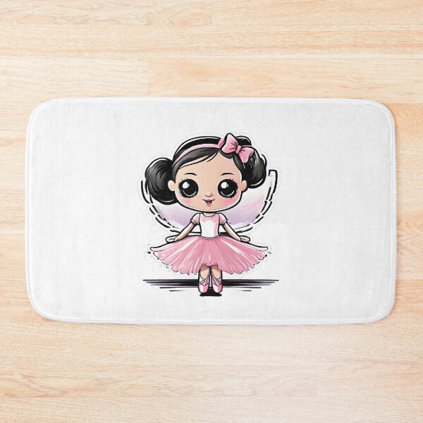 Aperçu de l'œuvre Dessin animé fille ballerine rose Tutu danse de ballet créée et vendue par DesignsGalore.