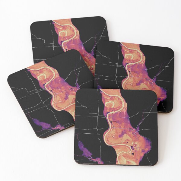 Item preview, Missouri River dividing Nebraska and Iowa, in magma designed and sold by DreamingBeetle.