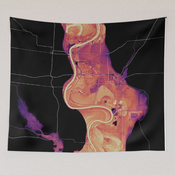 Item preview, Missouri River dividing Nebraska and Iowa, in magma designed and sold by DreamingBeetle.