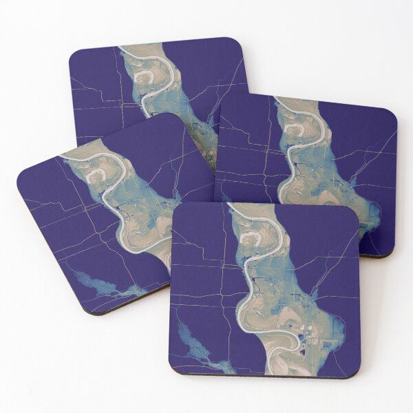 Item preview, Missouri River dividing Nebraska and Iowa, in desert rain designed and sold by DreamingBeetle.