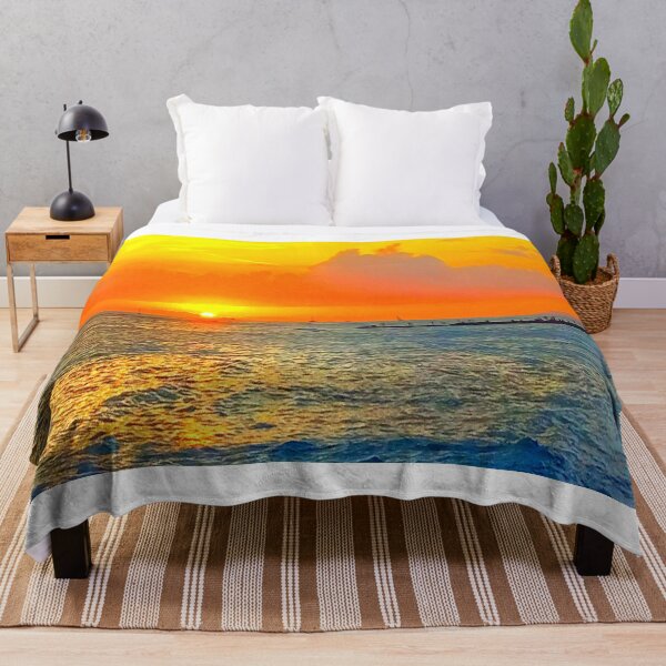 Item preview, Sunset over Ft. DeRussey Jetty and Ala Wai Harbor area designed and sold by R-F-B.