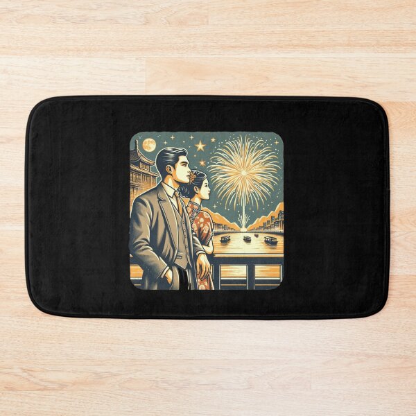 Item preview, "Starry Night Serenade - Fireworks Over the River" designed and sold by ChromaticBlend.