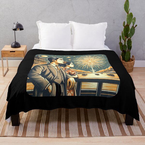 Item preview, "Starry Night Serenade - Fireworks Over the River" designed and sold by ChromaticBlend.