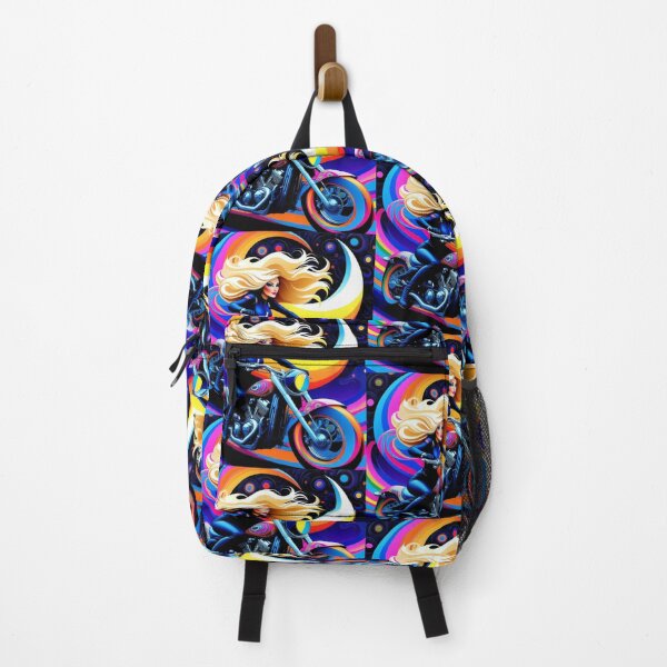 Item preview, Bubble Gum Colorful Trippy Anime Biker Lady designed and sold by TheDarkWardrobe.