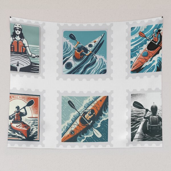 Item preview, Kayak postal stamps designed and sold by Kajakfoto.