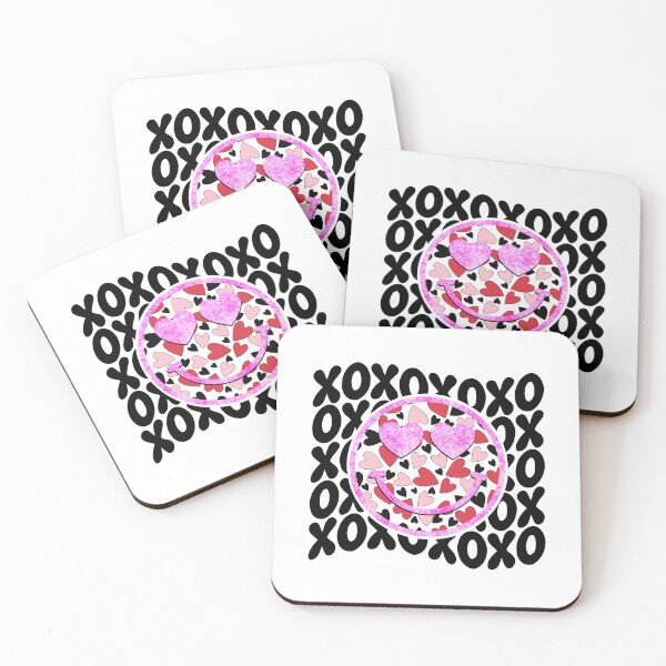 Item preview, Xoxo Smiley Pink Glitter, groovy mama, love valentine , trendy valentine ,funny smiley faces designed and sold by pugshowsfashion.