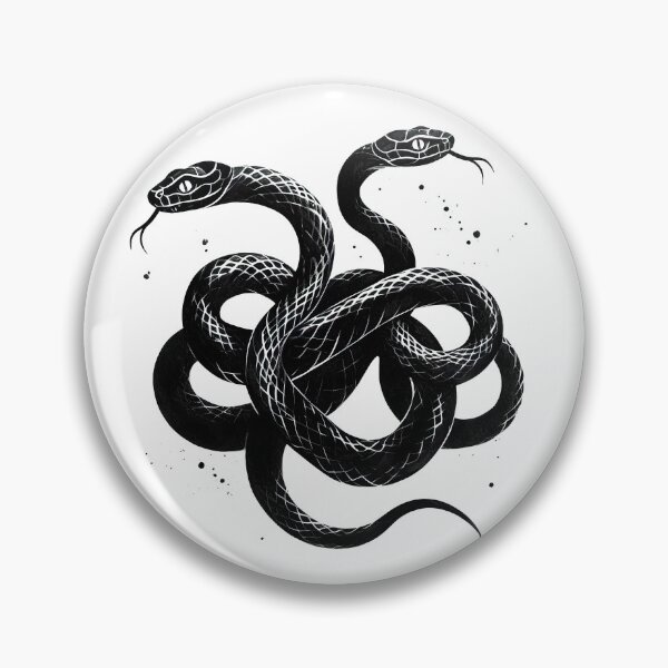 Item preview, Two Headed Tangled Black Snake designed and sold by pixiedustpaint.