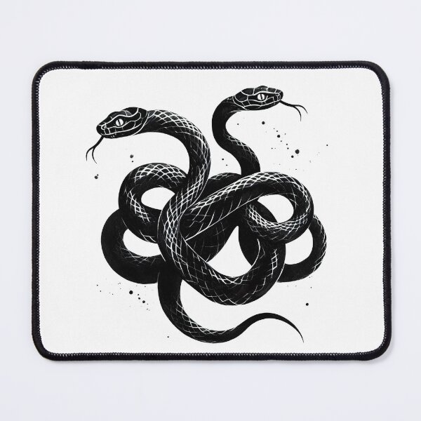 Item preview, Two Headed Tangled Black Snake designed and sold by pixiedustpaint.