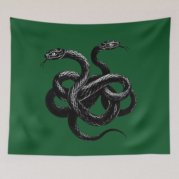 Item preview, Two Headed Tangled Black Snake designed and sold by pixiedustpaint.