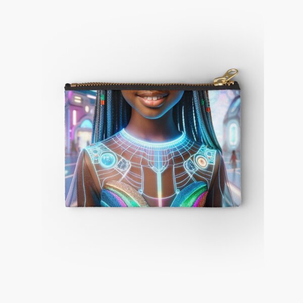 Item preview, Futuristic Portrait African American Girl In A Pretty Dress designed and sold by mymagicstoreus.