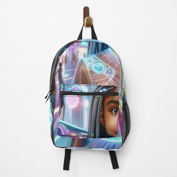 Item preview, Futuristic Portrait African American Girl In A Pretty Dress designed and sold by mymagicstoreus.