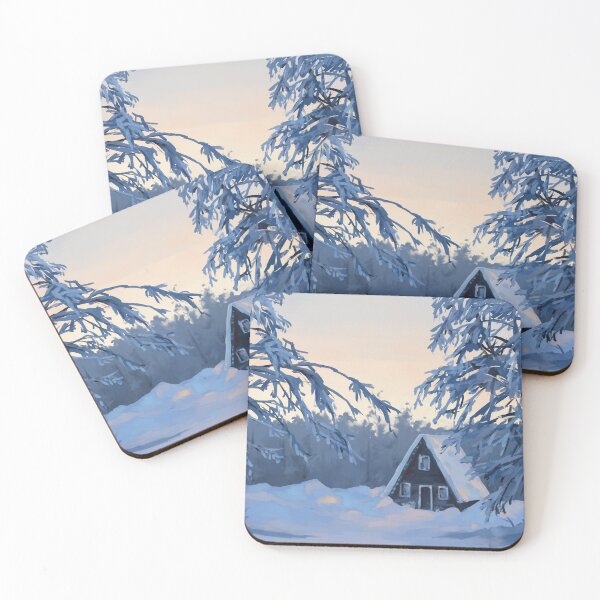 Item preview, log cabin at winter dawn designed and sold by poki-art.