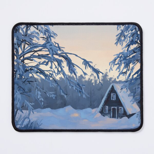 Item preview, log cabin at winter dawn designed and sold by poki-art.