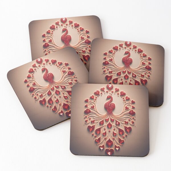 Item preview, Hearts of Grace: Romantic Peacock Glow designed and sold by AI-Only Creations.