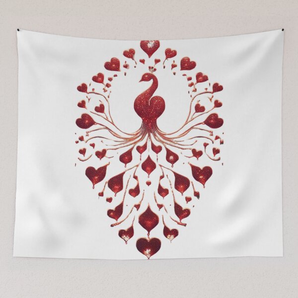 Item preview, Hearts of Grace: Romantic Peacock Glow designed and sold by AI-Only Creations.