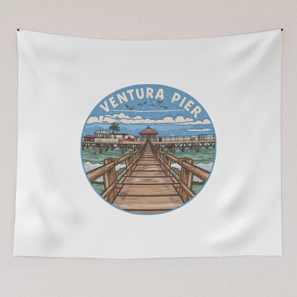 Item preview, Ventura, California | Close-up drawing of Ventura Pier designed and sold by CircinusStore.