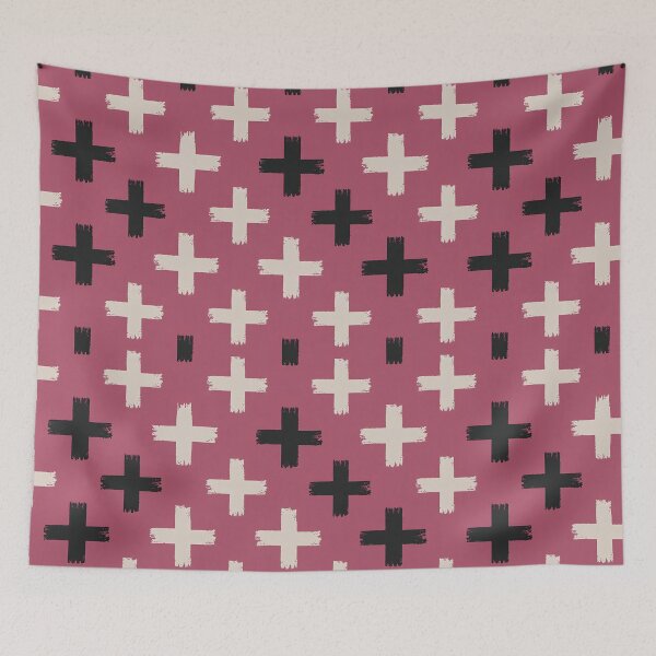 Item preview, Crosses pattern on burgundy background designed and sold by randrdesign.