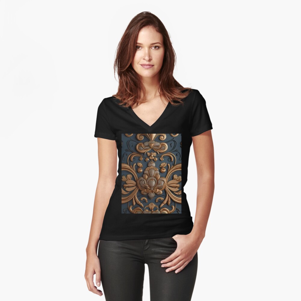 Vista previa del artículo con la obra «Camiseta entallada de cuello en V», diseñado y vendido por FINCAN1.