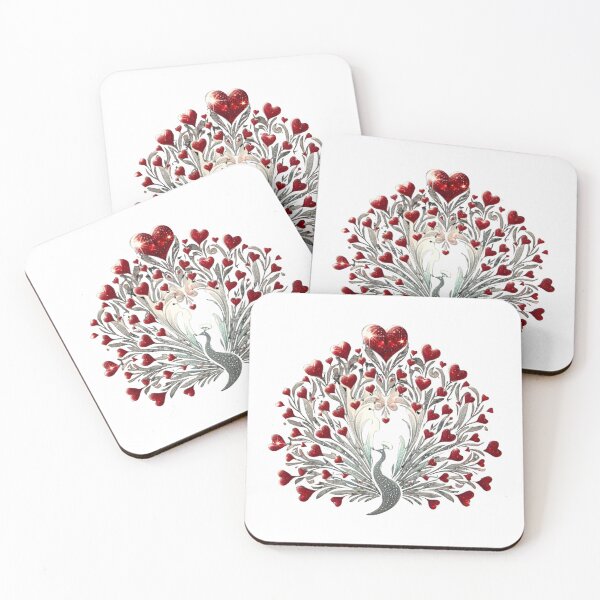 Item preview, Diamonds of Love: Enchanting Valentine's Peacock designed and sold by AI-Only Creations.