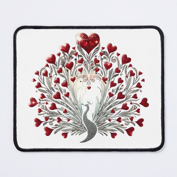 Item preview, Diamonds of Love: Enchanting Valentine's Peacock designed and sold by AI-Only Creations.