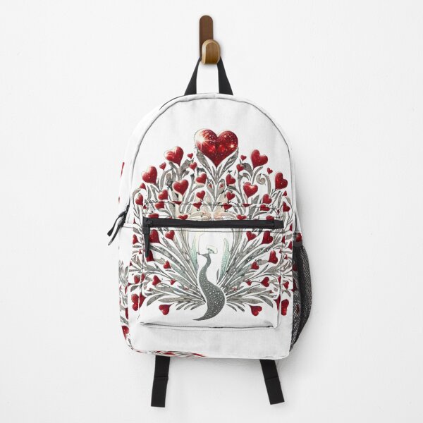 Item preview, Diamonds of Love: Enchanting Valentine's Peacock designed and sold by AI-Only Creations.
