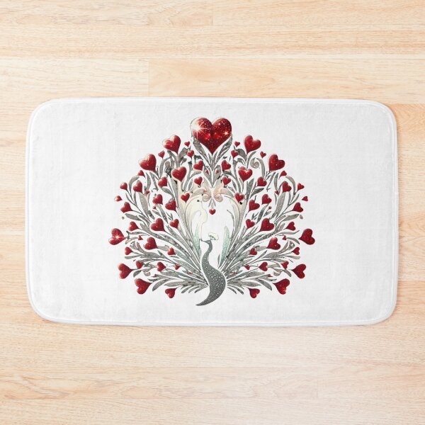 Item preview, Diamonds of Love: Enchanting Valentine's Peacock designed and sold by AI-Only Creations.